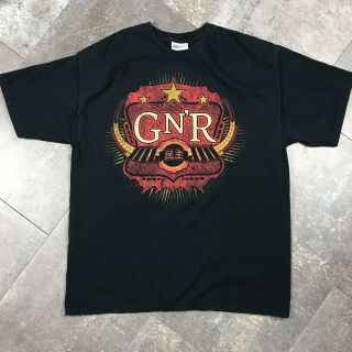 Guns N Roses Chinese Democracy Black Logo T Shirt Vintage Large