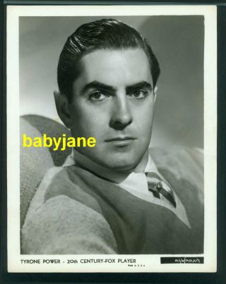 Tyrone Power Vintage 8x10 Photo Handsome 20th Century Fox Portrait 1940 