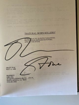 Oliver Stone Signed Book Natural Born Killers 2