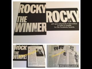 Rocky Movie Press Promotion Kit Extra For Academy Award Consideration Stallone