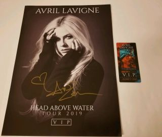 Avril Lavigne Head Above Water Tour Vip Package Signed 13 " X18 " Poster & Laminate