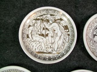 Set of 5 Fornasetti Mitologia Greek Mythology Gilt Coasters Bonwit Teller 2