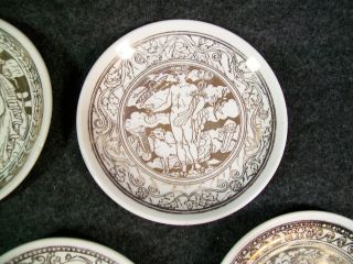 Set of 5 Fornasetti Mitologia Greek Mythology Gilt Coasters Bonwit Teller 3