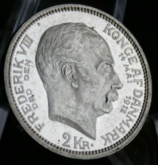 Denmark 2 Kronor 1912,  Bu.  800 Silver,  Assesion,