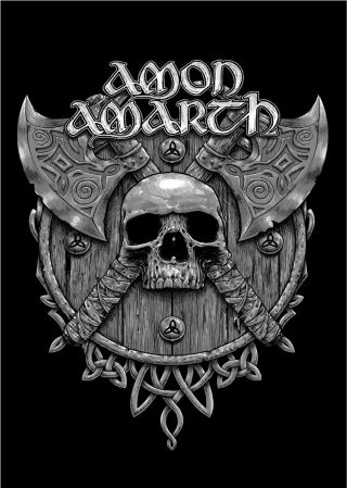 Amon Amarth Poster Skull And Axes Band Logo Official Textile Flag 70cm X 106cm