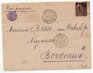 1890 French Guiana To France Cover,  Paquebot Cancel,  Rare Stamp,  Wow