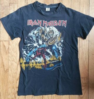 Rare Vintage (1982) Iron Maiden The Number Of The Beast Tour Concert T - Shirt