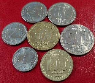 Yugoslavia - Complete Coin Set 1,  2,  5,  10,  50,  100 And 500 Dinara - 1993 - Aunc