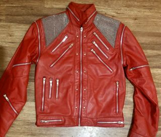 Ultra Rare Vintage Red Leather Michael Jackson Beat It Jacket