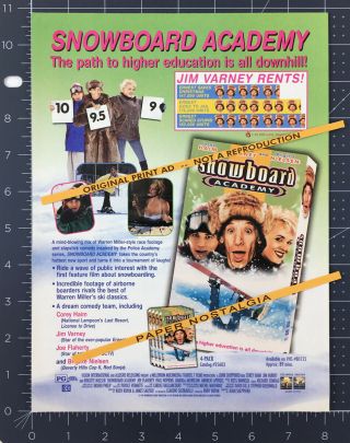 Snowboard Academy_original 1997 Trade Print Ad / Promo_jim Varney_corey Haim