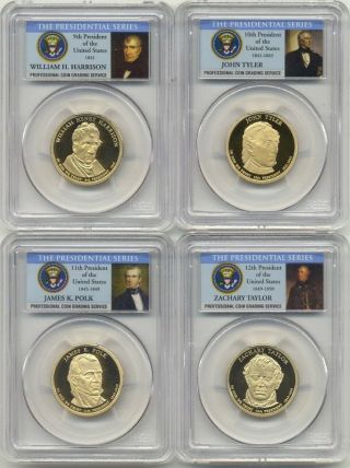 2009 S Presidential Dollar 4 Coin Proof Set Pcgs Pr70 Dcam $1