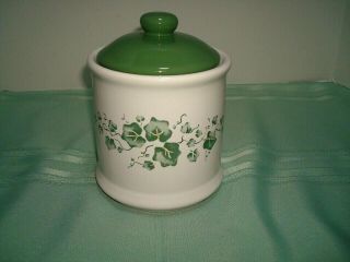 Corelle Callaway Ivy Coffee Canister With Green Lid - Jay Import