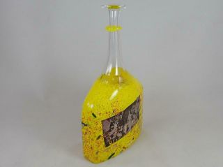 Vintage KOSTA BODA Sweden Bertil Vallien Yellow Art Glass Satellite Bottle Vase 3