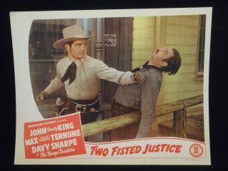 The Range Busters Two Fisted Justice 1943 Lobby Card Vf Western Dave Sharpe