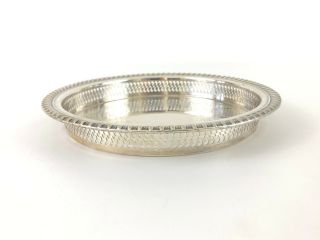 vintage Wm Rogers silver plated round reticulated cocktail tray 670 2