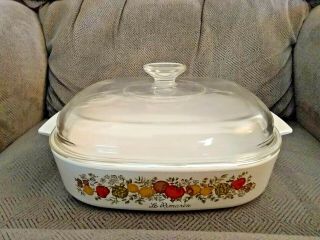 Corning Ware Spice Of Life Casserole A - 10 - B With Pyrex Dome Lid Made In The Usa