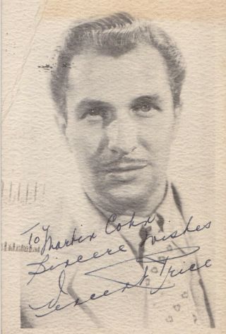 Vincent Price Signed Vintage Autograph Photo Master Of Horror