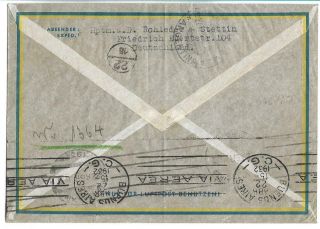 ZEPPELIN GERMANY to ARGENTINA air cover 1932 violet cancel 2