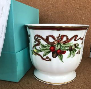 Tiffany & Co Holiday Porcelain Cache Pot / Compote Bowl - Hard To Find