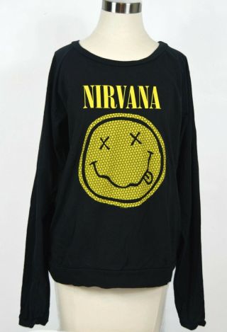 Nirvana Smiley Face T - Shirt,  Long Sleeves,  See Measurements For Size