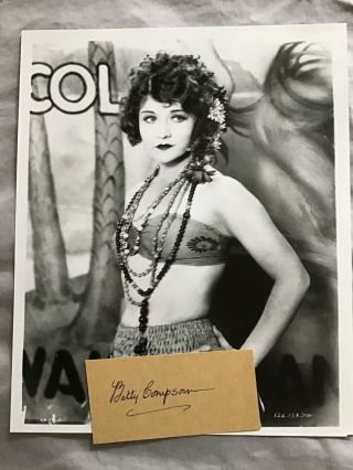 Betty Compson Signed Autographed Card Lon Chaney,  Fatty Arbuckle Co - Star