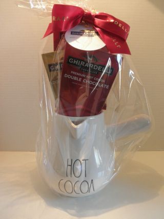 Rae Dunn Hot Cocoa Pot Gift Set Ghiradelli Chocolate