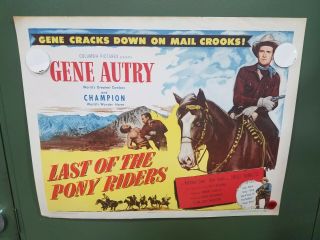 1953 Last Of The Pony Riders Half Sheet Poster Gene Autry Western Music