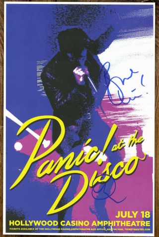 Panic At The Disco Autographed Gig Poster Brendon Urie And Dallon Weekes
