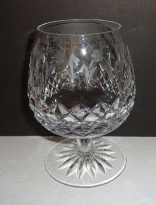 Rogaska Gallia Etched Cut Glass Crystal Brandy Glass Snifter Goblet Floral
