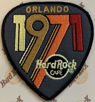 Hard Rock Cafe Orlando 2019 Heritage 1971 Guitar Pick Patch On Card Iron On