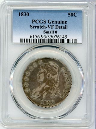 1830 Capped Bust Silver Half Dollar 50c - Pcgs Vf Detail Certified - Ca028