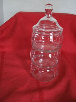 Princess House Crystal Heritage Candy Dish 3 Tier Stackable