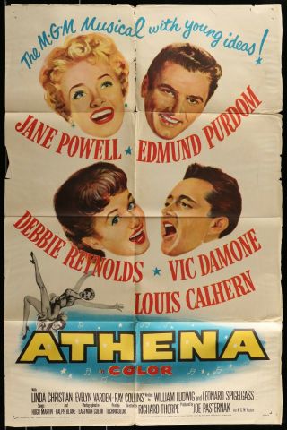 Athena Jane Powell Debbie Reynolds 1954 1 - Sheet Movie Poster 27 " X 41 "