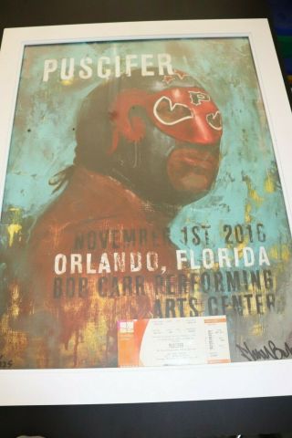 Puscifer Concert Poster (97/125) Orlando,  Fl Nov.  2016 & Mask & Ticket (0618)