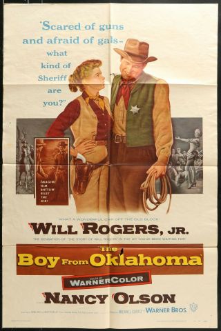 The Boy From Oklahoma Will Rogers 1954 1 One Sheet Movie Poster 27 X 41
