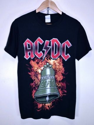 Acdc Ac/dc Hells Bells Vintage Black Rock T - Shirt Tour Concert Album Size Small