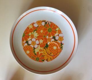 Vintage Midcentury Early 70’s Floral Tea Cup And Snack Plate Set 2