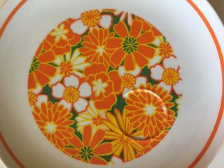 Vintage Midcentury Early 70’s Floral Tea Cup And Snack Plate Set 3