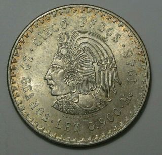 1948 Silver Five Pesos.  - Mexico - 7