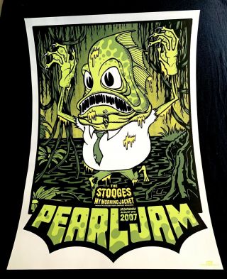 Pearl Jam Poster Lollapalooza 2007 Ames Bros Show Edition Chicago