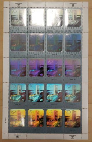 United Nations 2003 York Definitive 70 Cent Hologram Stamp Sheet - Mnh