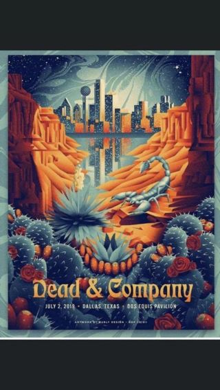 Dead And Company Dallas Tx Poster Print Grateful 7/12/2019 2019