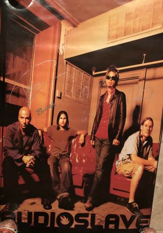 Audioslave Poster Originally Autographed By 4 Members Chris Cornell