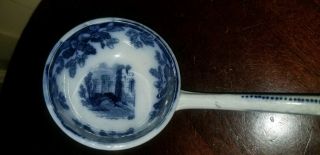Antique Copeland Late Spode 1848 Blue & White Ruins Porcelain Sauce Ladle 6 5/8 "
