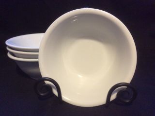 Set Of 4 Apilco France Porcelaine White Coupe Cereal Bowls Sevres 7”