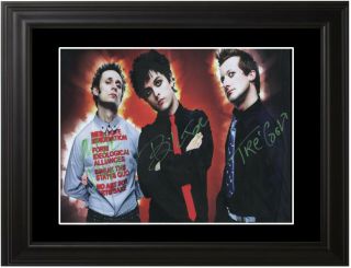 Green Day Autographed Framed Photo
