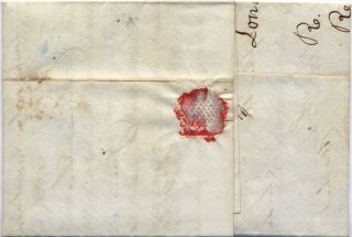 C1933 - UK - Stampless paid folded letter from London to Oporto,  Portugal - 1844 2