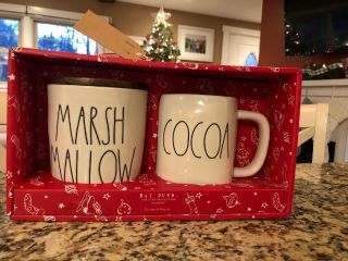 Rae Dunn Marshmellow Cellar And Cocoa Mug Set