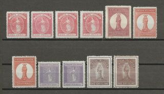 British Virgin Islands 1887 - 89 Sg 32/41 Cat £295