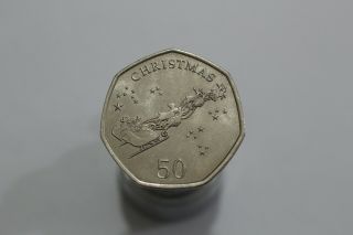 Gibraltar 50 Pence 2013 Christmas Scarce B24 K8813